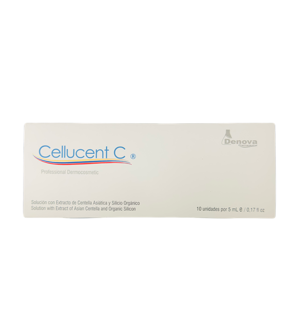 CELLUCENT C By Denova - Anticelulítico - Vitamina C, Silicio Orgánico, Centella Asiática - 10Amp x 5ml