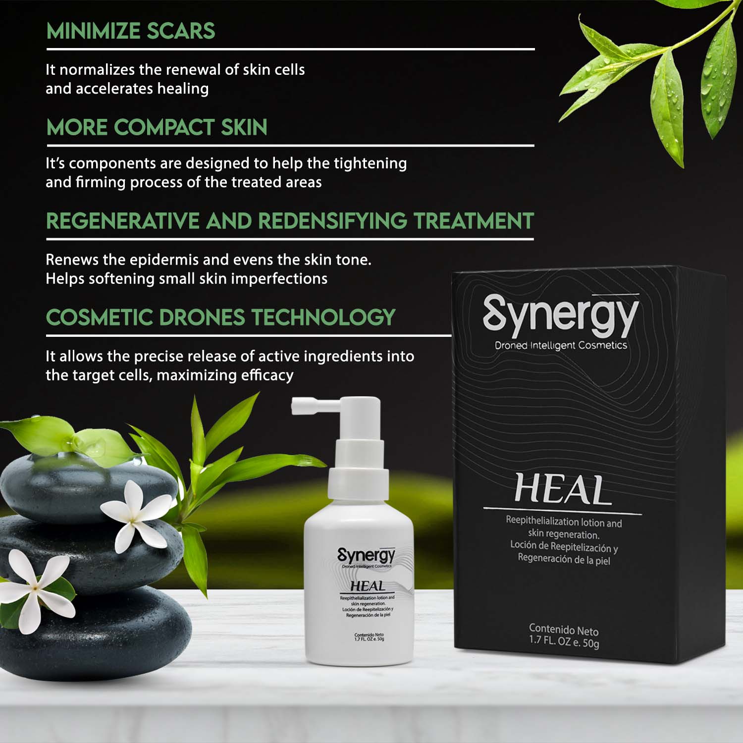 Synergy Heal para el cuidado de la piel, cicatrices y estrías -1.7FL Oz
