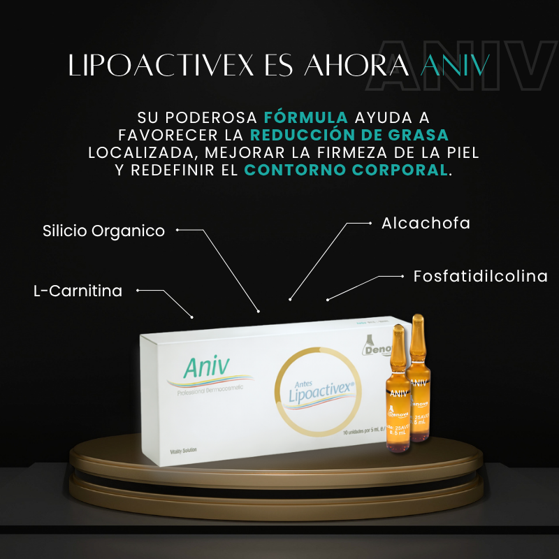 ANIV antes (LipoActivex) Reductor Corporal - Alcachofa, L-Carnitina, Silicio Orgánico, Fosfatidilcolina - 10Amp x 5 ml