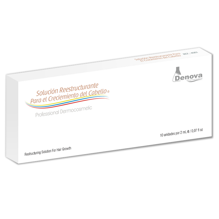 Solución Reestructurante para el Crecimiento del Cabello By Denova - 10 Amp x 2ml