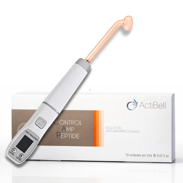 KIT CONTROL ACNÉ | Alta Frecuencia Profesional + Control Amp Peptide para Acné, Poros y Piel Grasa