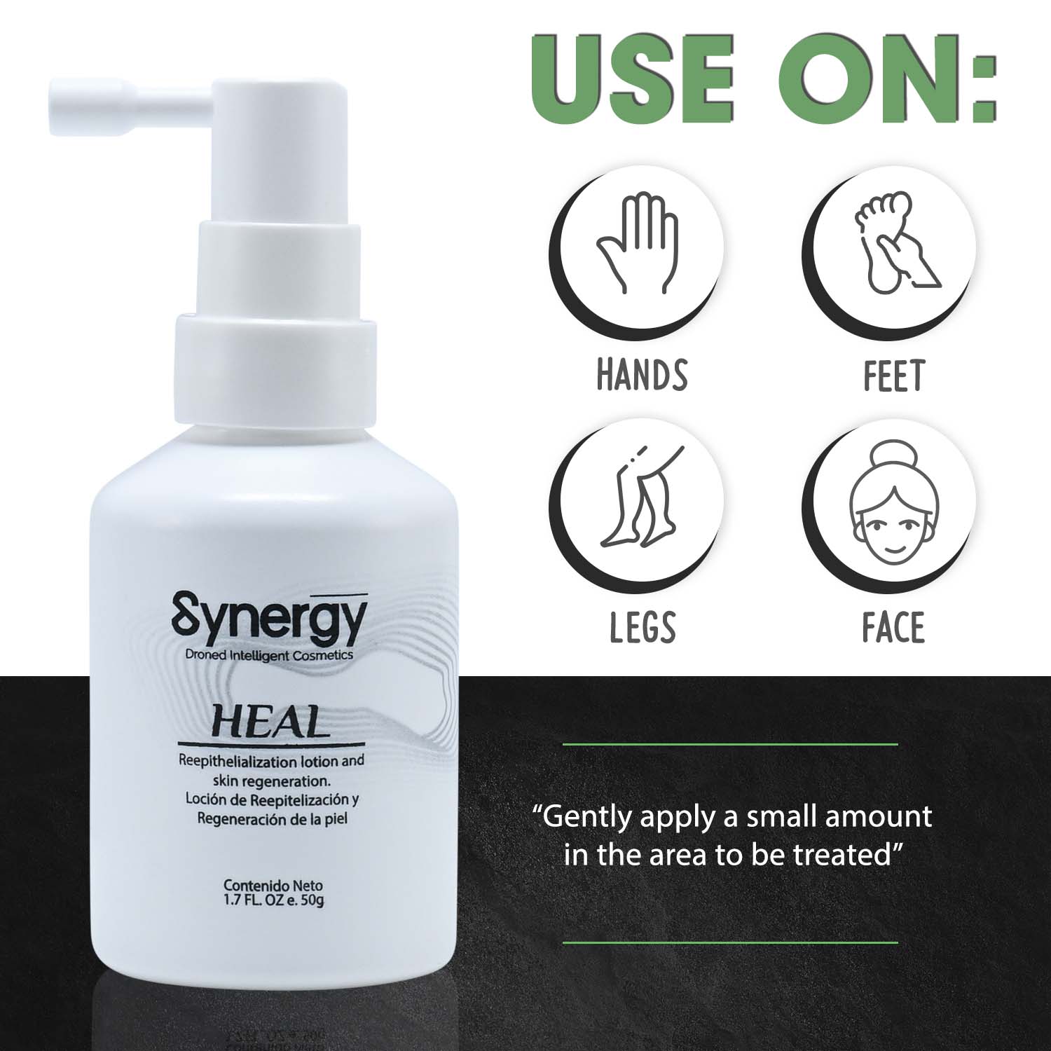 Synergy Heal for skin care, scars and stretch marks.